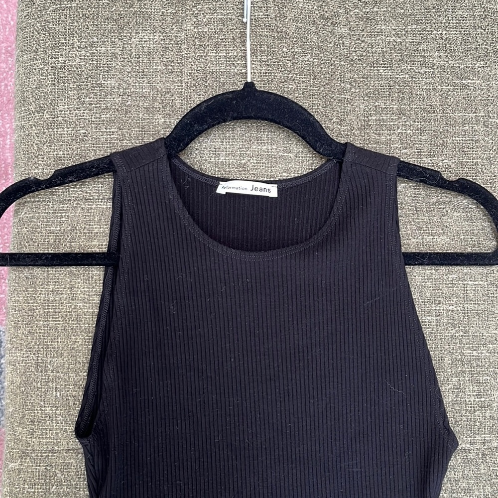 Reformation black mini dress
